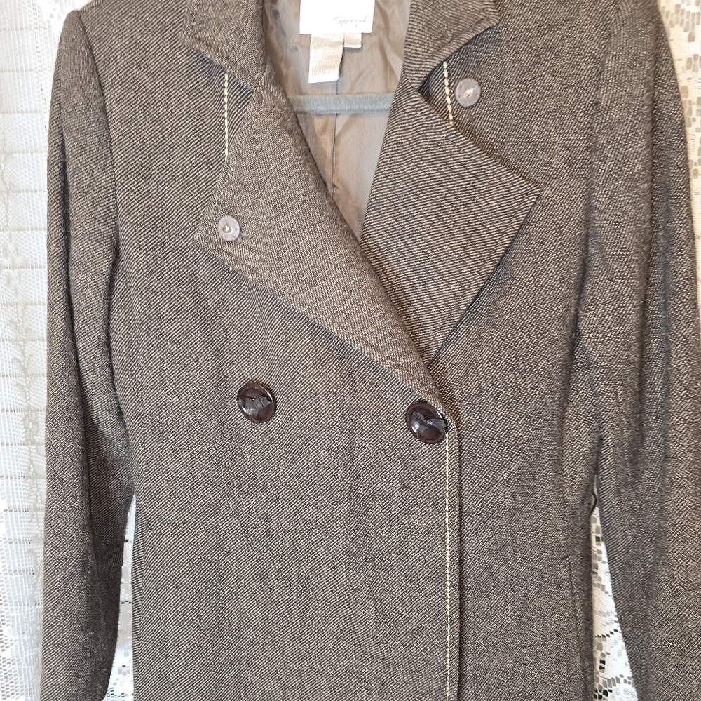 Vintage Spiegel Wool Blend Trench Coat. Womens 6P - Picture 7 of 16